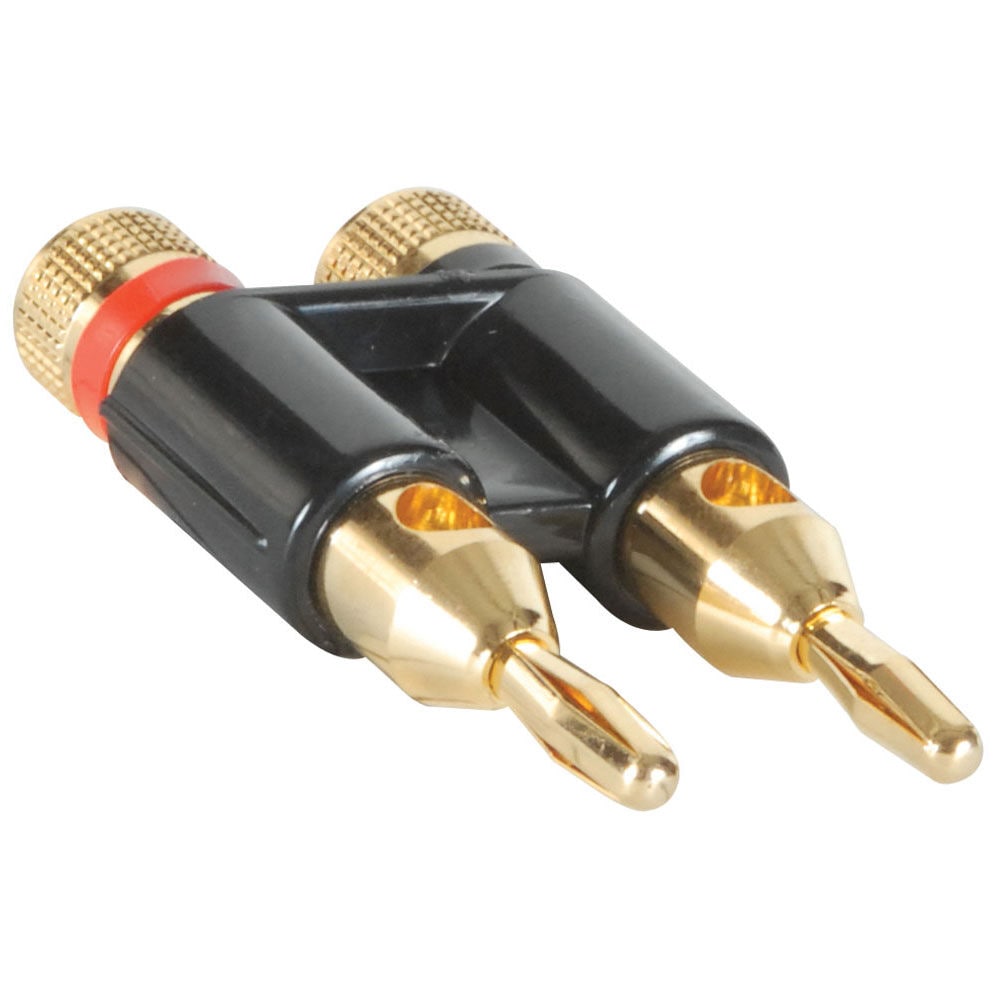 Parts Express Gold Dual Banana Plug Black